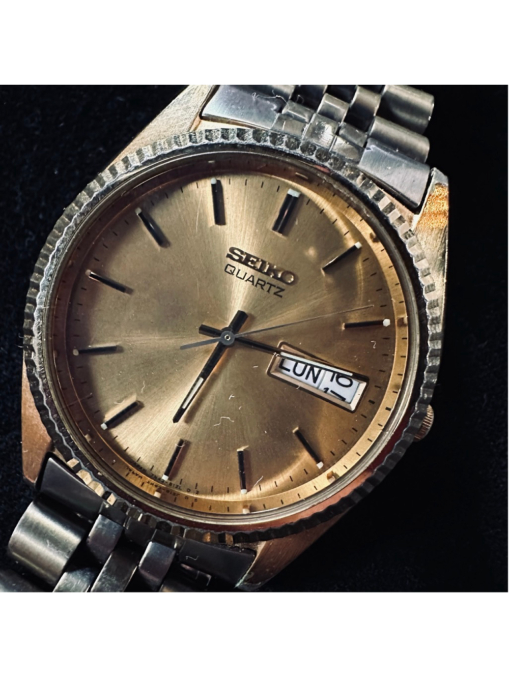 Men's vintage Seiko Quartz Gold & Silver Watch Summer